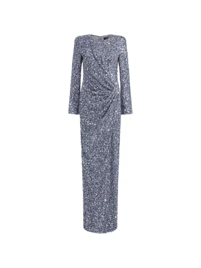 Jenny Packham Marie Sequin-embellished Gown In Gray