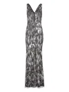 Jenny Packham Marion Embellished Plunging Column Gown In Black