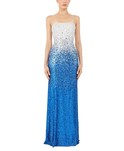 Jenny Packham Marle Saint Sequin Embellished Strapless Maxi Dress In Multi