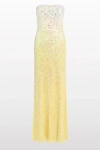 Jenny Packham Marle Saint Sequin Embellished Strapless Maxi Dress In Yellow
