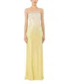 Jenny Packham Marle Saint Sequin Embellished Strapless Maxi Dress In Yellow