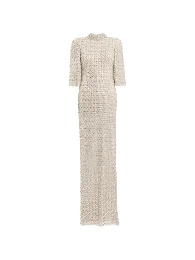 Jenny Packham Sedona Crystal-embellished Sequined Tulle Gown In Silver