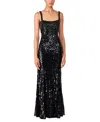 Jenny Packham Mirabeau Sequin-embellished Maxi Dress In Black
