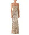 Jenny Packham Mirabeau Sequin-embellished Dress In Gold