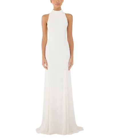 Jenny Packham Mischief Embellished High-neck Maxi Dress In White