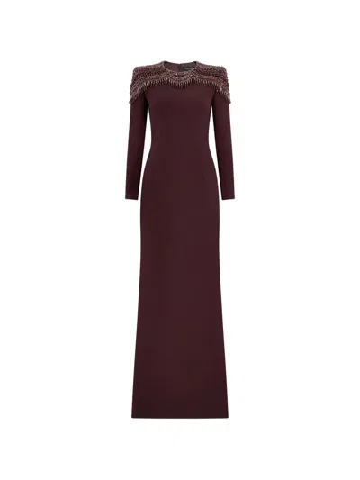 Jenny Packham Muse Gown In Burgundy