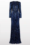 Jenny Packham Margot Sequin-embellished Evening Dress In Blue