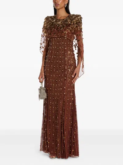 Jenny Packham Nettie Dress In Brown