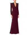 Jenny Packham Night Flowering Sequin-embellished V-neck Maxi Dress In Burgundy