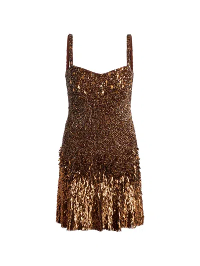 Jenny Packham Nima Short Dress In Brown
