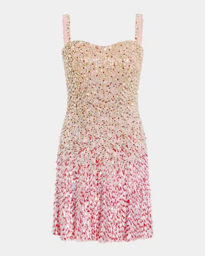 Jenny Packham Nima Sleeveless Embellished Mini Cocktail Dress In Gold