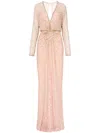 Jenny Packham Nina Sequined Tulle Gown In Neutrals