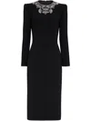 Jenny Packham Noa Midi Dress In Black