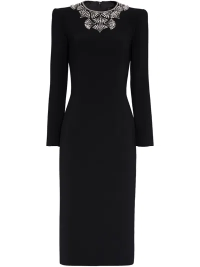 Jenny Packham Noa Midi Dress In Black