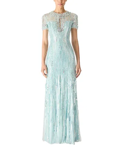JENNY PACKHAM NOVA SEQUIN-EMBELLISHED KEYHOLE-NECK MAXI DRESS