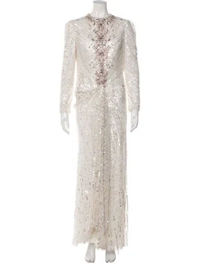 Pre-owned Jenny Packham Nylon Long Dress In Neutral