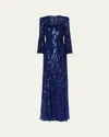 Jenny Packham Nymph Gown In Light Navy