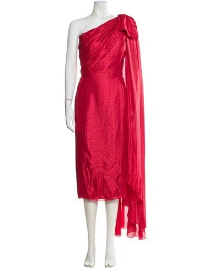 Pre-owned Jenny Packham One-shoulder Midi Length Dress W/ Tags In Pink