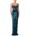 Jenny Packham Only You Embellished Draped Maxi Dress In Black