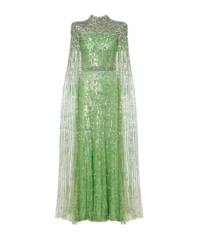Jenny Packham Opera Embellished Maxi Dress In Green
