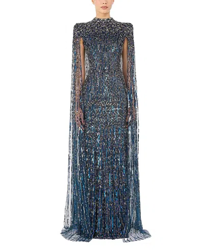 Jenny Packham Opera Embellished Maxi Dress In Gray