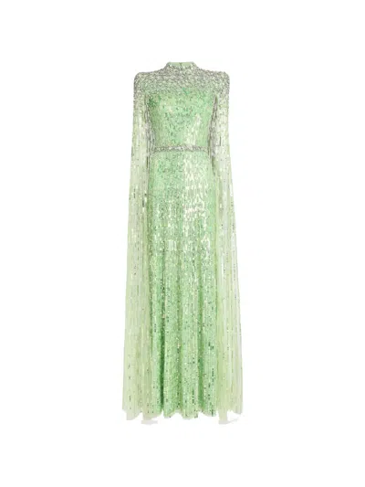Jenny Packham Opera Embellished Maxi Dress In Green