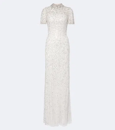 Jenny Packham Orchid Embellished Gown In White