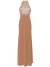 Jenny Packham Orion Crystal-embellished Gown In Brown