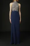 Jenny Packham Dewdrop Crystal-embellished Tulle-trimmed Crepe Gown