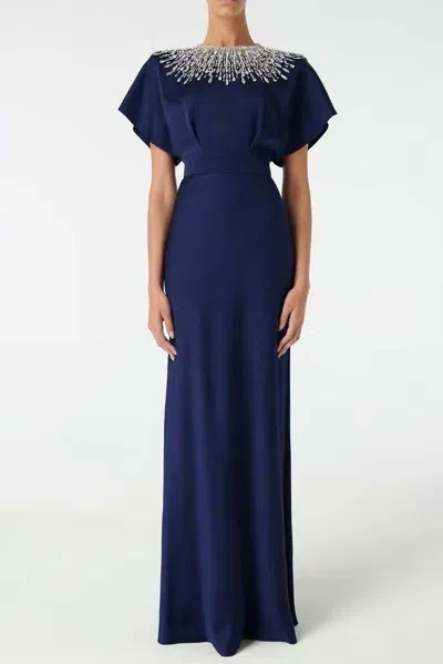 Jenny Packham Palladium Gown In Blue
