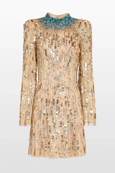 Jenny Packham Passion Sequin-embellished Mini Dress In Gold