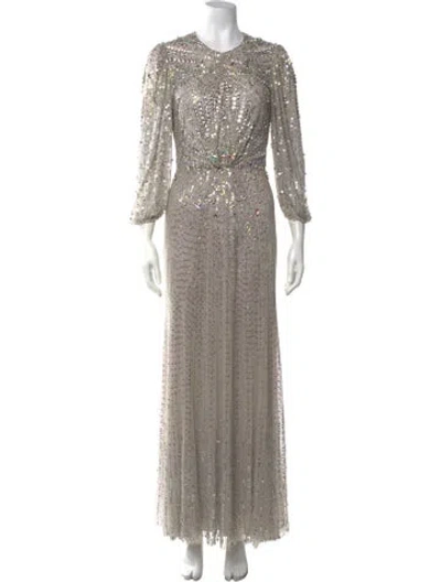 Pre-owned Jenny Packham Patterned Long Dress In Multicolor