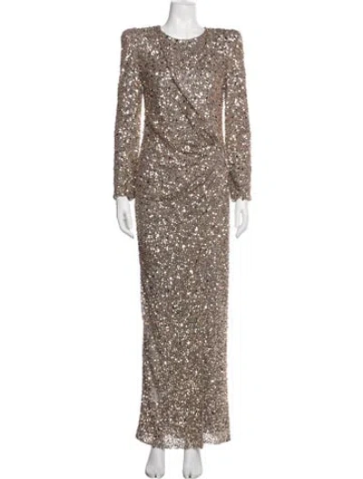 Pre-owned Jenny Packham Patterned Long Dress In Multicolor