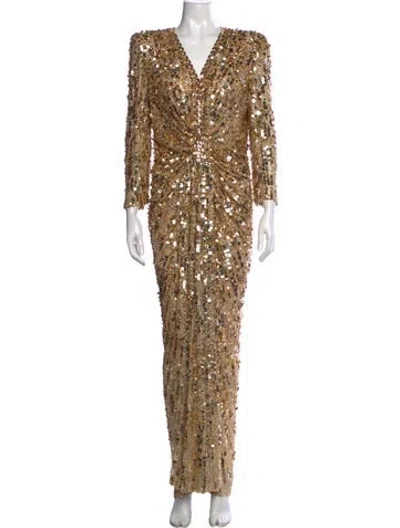 Pre-owned Jenny Packham Patterned Long Dress In Multicolor