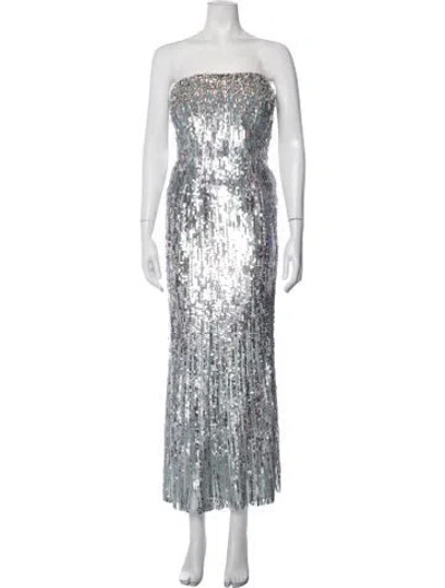 Pre-owned Jenny Packham Patterned Long Dress In Multicolor