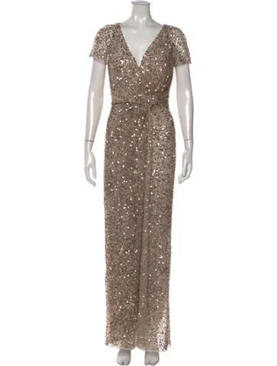 Pre-owned Jenny Packham Patterned Long Dress In Neutrals