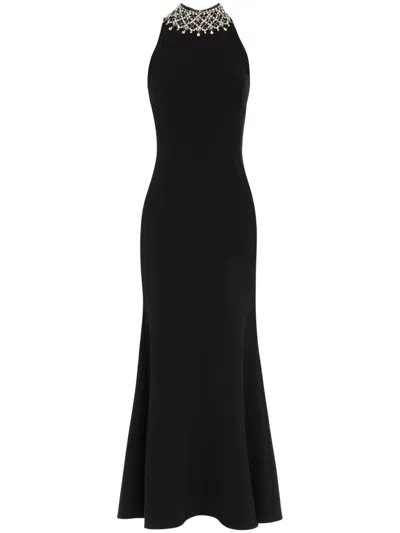 Jenny Packham Pechora Crystal-embellished Midi Dress In Black