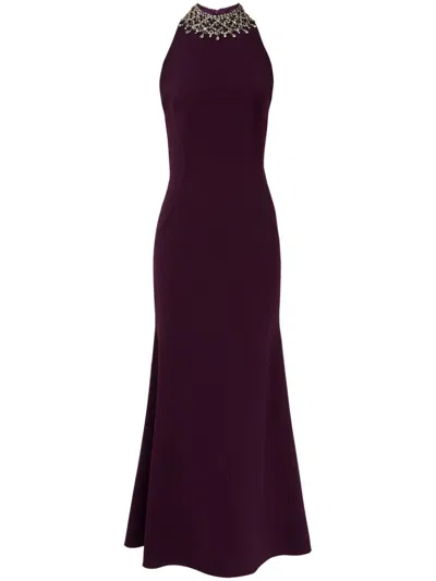 Jenny Packham Pechora Crystal-embellished Midi Dress In Purple