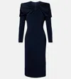 Jenny Packham Satin Bow Penny Midi Dress In Blue
