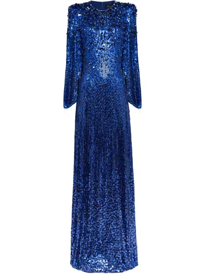 Jenny Packham Phara Dress In 蓝色