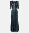 Jenny Packham Pretty Thing Maxi Dress In Blue