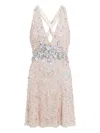 Jenny Packham Pretty Thing V-neck Mini Dress In Pink