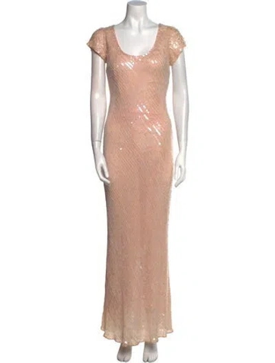 Pre-owned Jenny Packham Printed Long Dress In Neutral