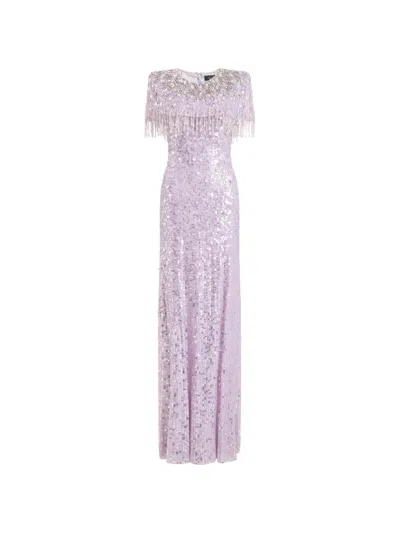 Jenny Packham 유지니 시퀸 장식 이브닝 드레스 In Purple