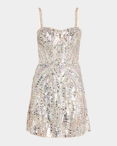 Jenny Packham Rebecca Embellished Sleeveless Mini Dress In Gold