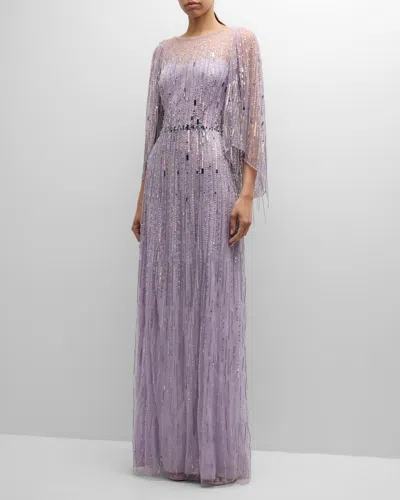 Jenny Packham Rhapsody Sequin-embellished Gown In Lavender