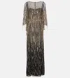Jenny Packham Rhapsody Sequined Gown In Gold
