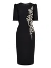 Jenny Packham Roma Embellished Midi Dress In Black