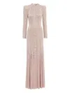 Jenny Packham Rory Embellished Mock-neck Maxi Dress In Neutral