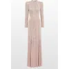 Jenny Packham Rory Embellished Mock-neck Maxi Dress In Pink